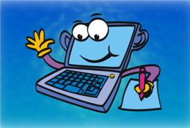  Cartoon computer writing notes